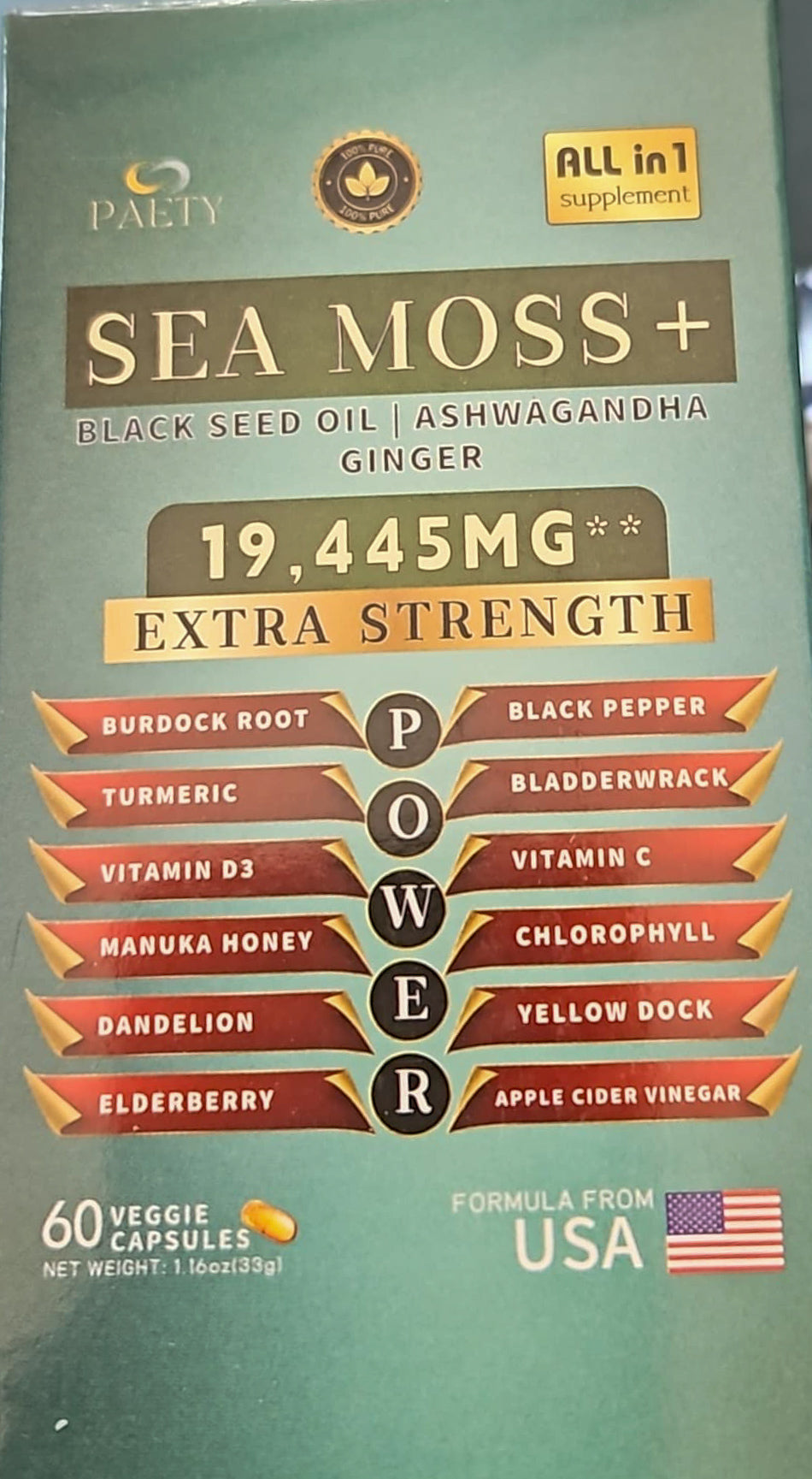 Sea Moss+ Black Seed Oil Ashwagandha Ginger